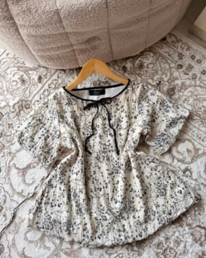 Stella- Off-White Babydoll Top