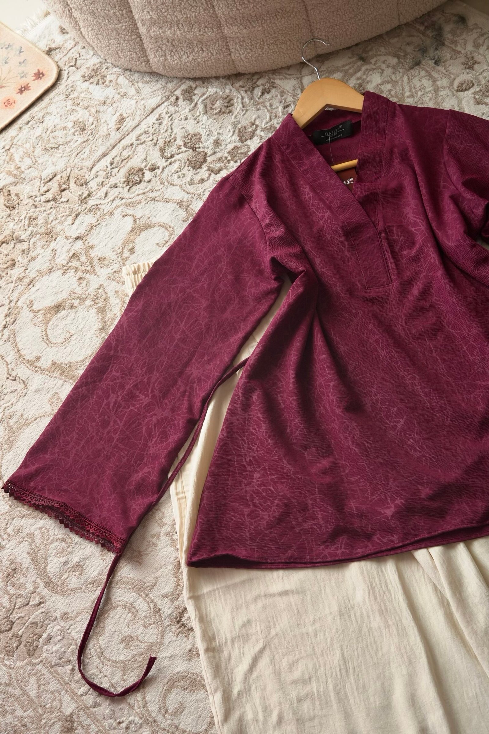 Noir- Red Semi Traditional Top