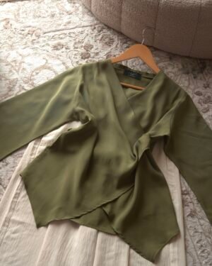 Muse- Green Wrap Top