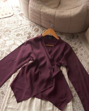 Muse- Dark Mauve Wrap Top