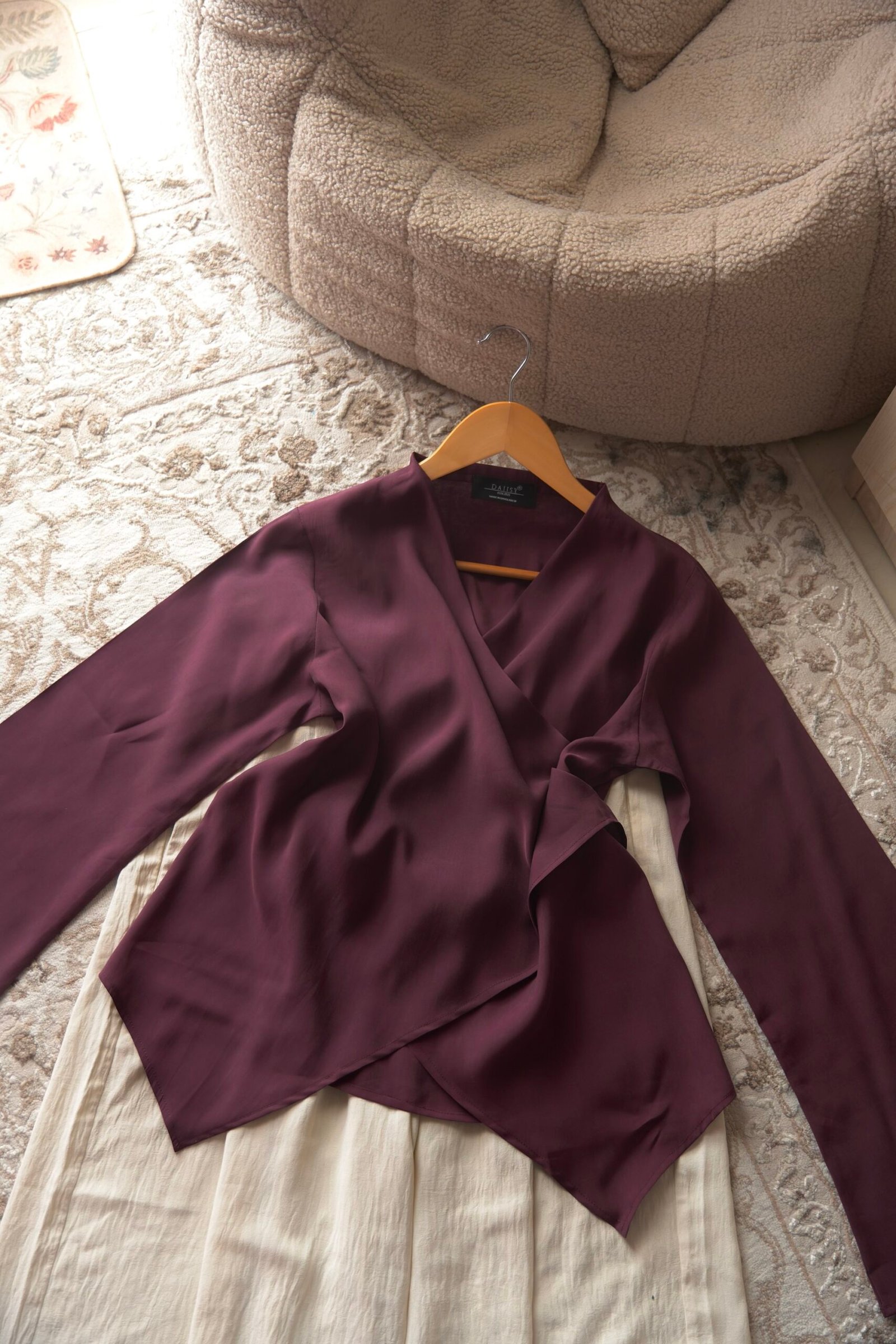 Muse- Dark Mauve Wrap Top