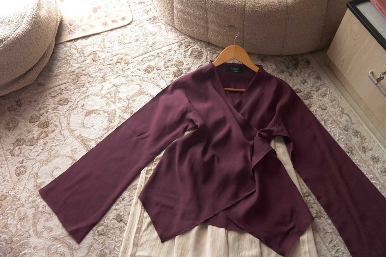 Muse- Dark Mauve Wrap Top - Image 5