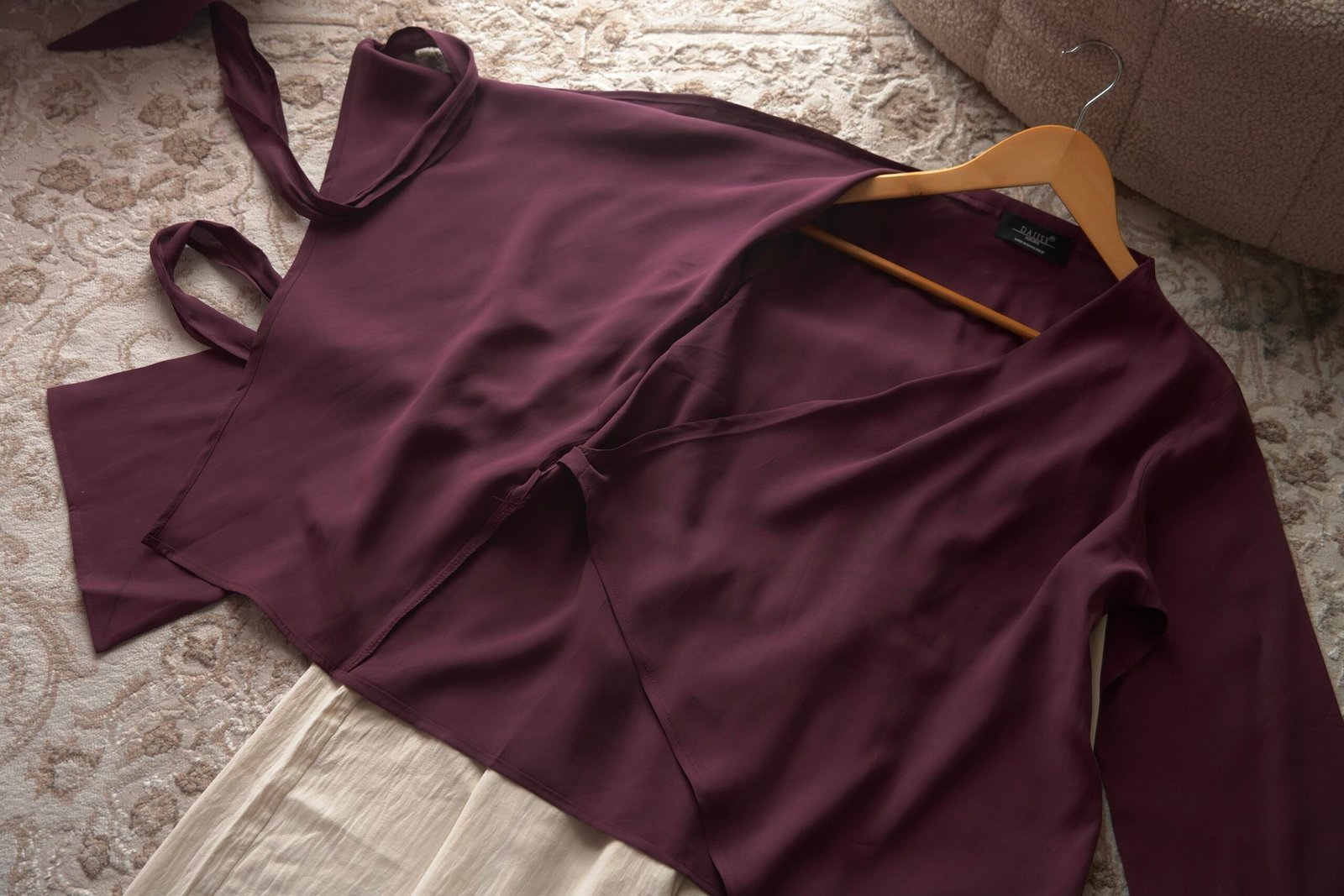 Muse- Dark Mauve Wrap Top - Image 2